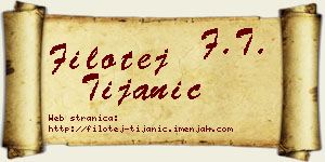 Filotej Tijanić vizit kartica